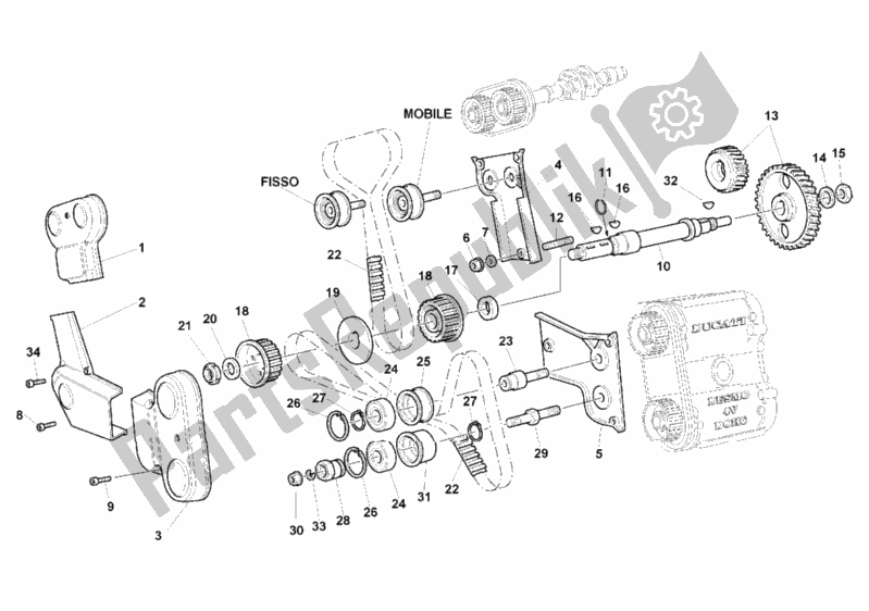 Todas as partes de Correia Dentada do Ducati Superbike 996 SPS II 1999